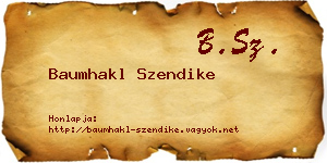 Baumhakl Szendike névjegykártya